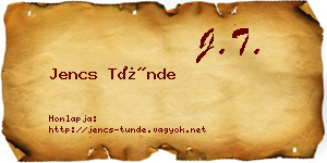 Jencs Tünde névjegykártya