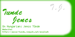 tunde jencs business card