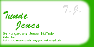 tunde jencs business card